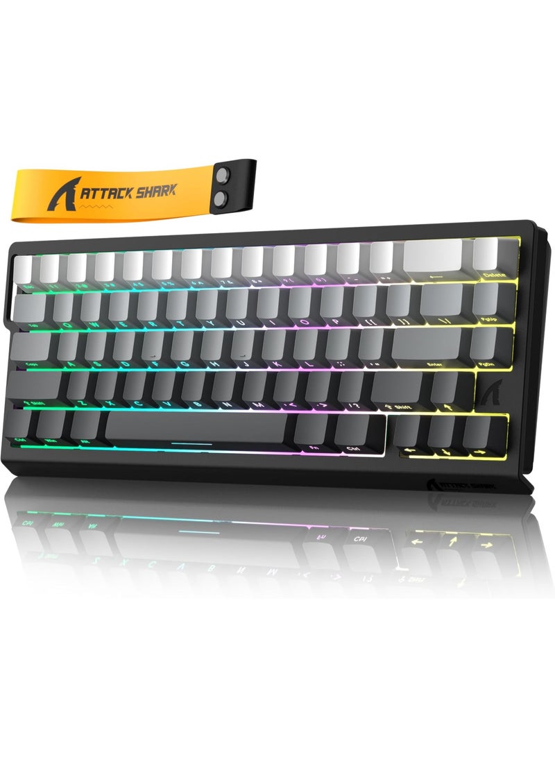 هجوم القرش X68 HE 8000Hz Rapid Trigger Keyboard, 0.01mm RT Accuracy Wired Gaming Keyboard with Magnetic Switch, Adjustable Actuation, Rapid Trigger, Snap Tap, RGB Lighting for PC/Mac, Moonlit Night - Image 1